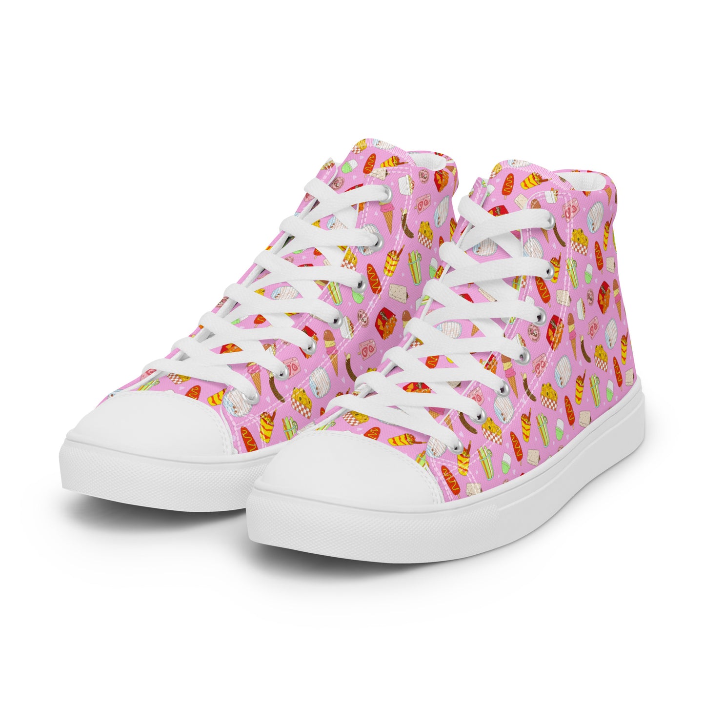 Pink Food Pop - Women’s high top canvas shoes