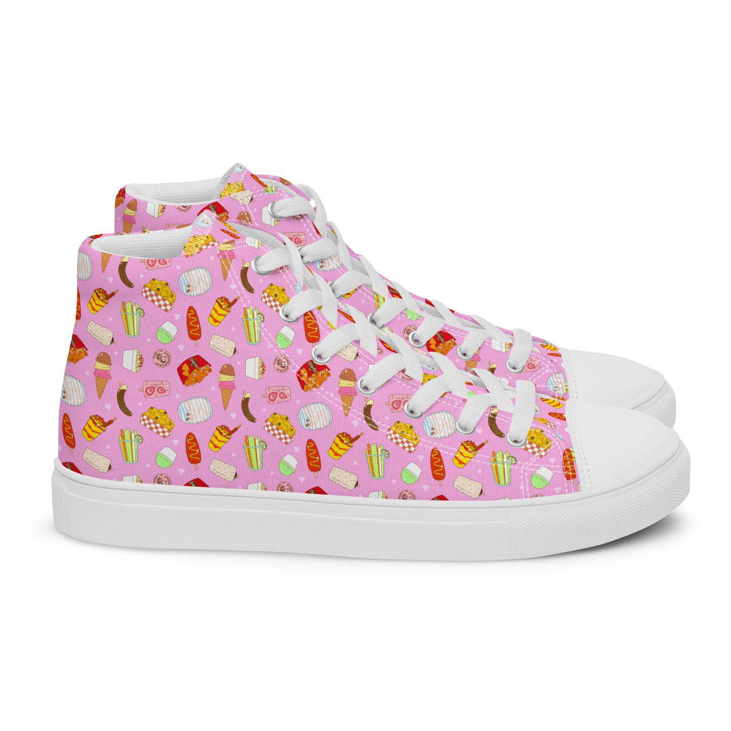 Pink Food Pop - Women’s high top canvas shoes