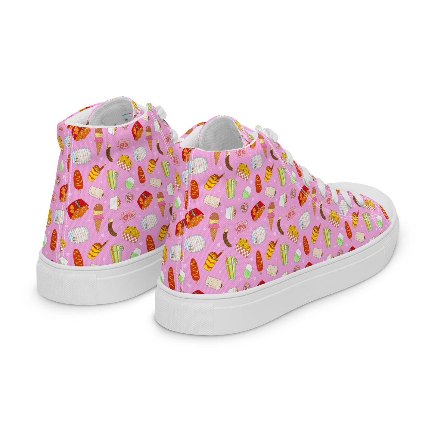 Pink Food Pop - Women’s high top canvas shoes