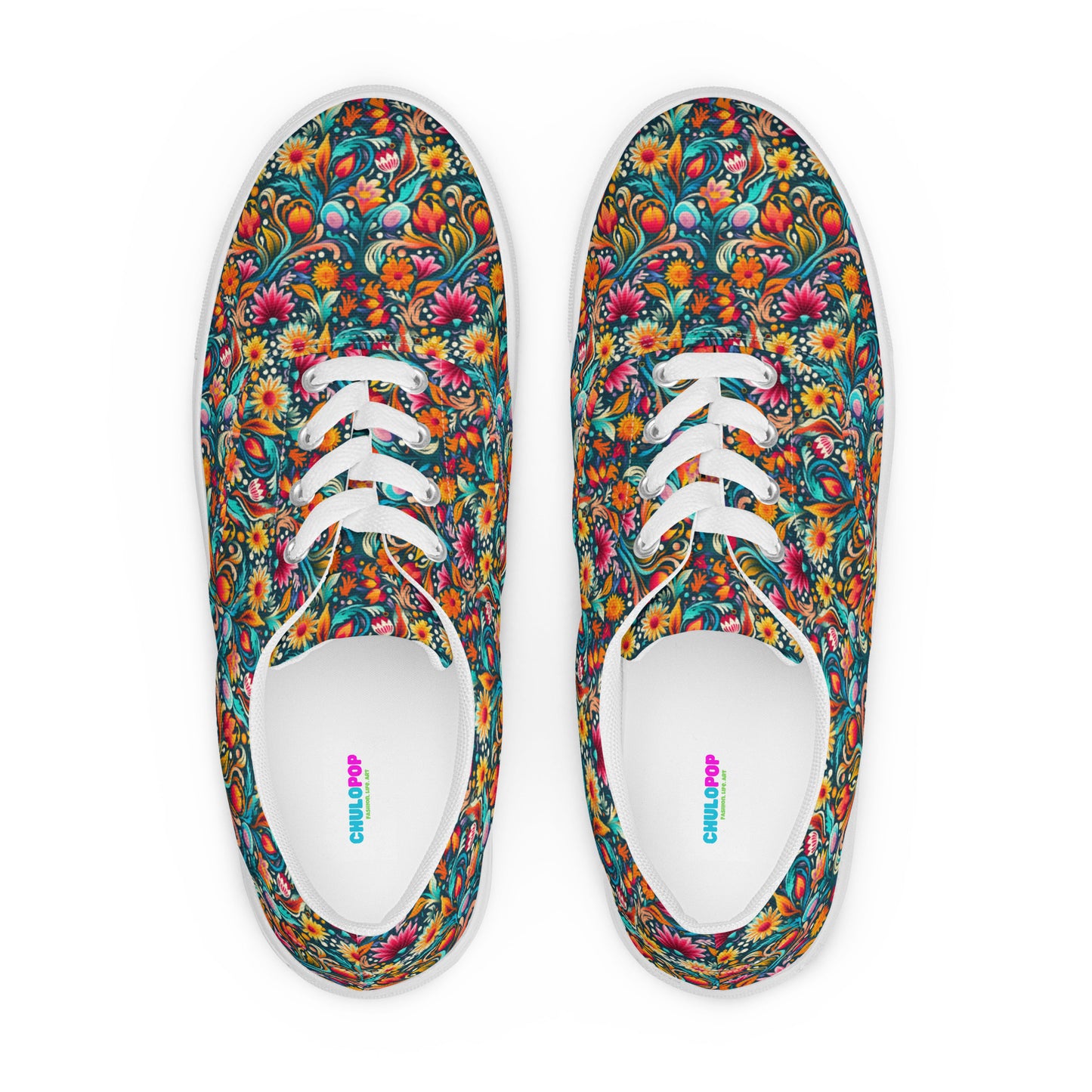 Floral - Women’s lace-up canvas shoes