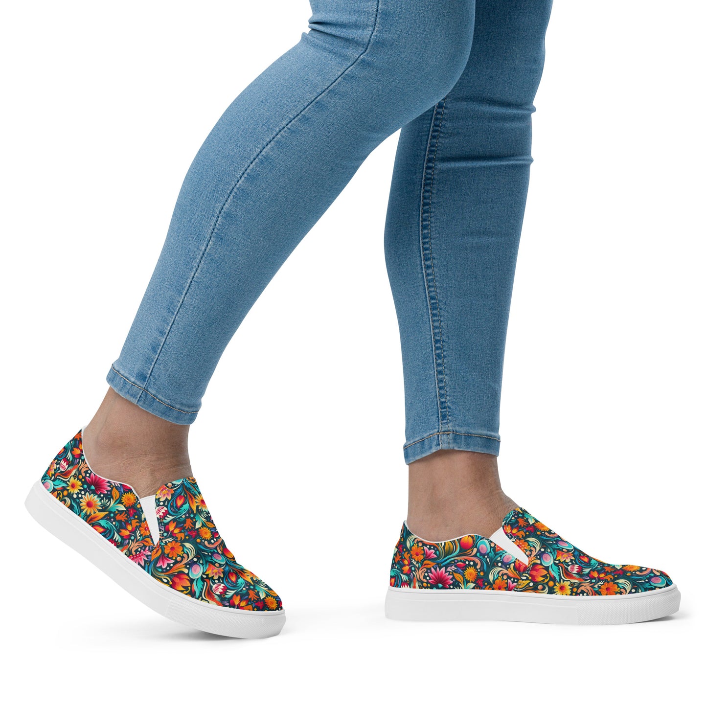 Floral - Women’s slip-on canvas shoes