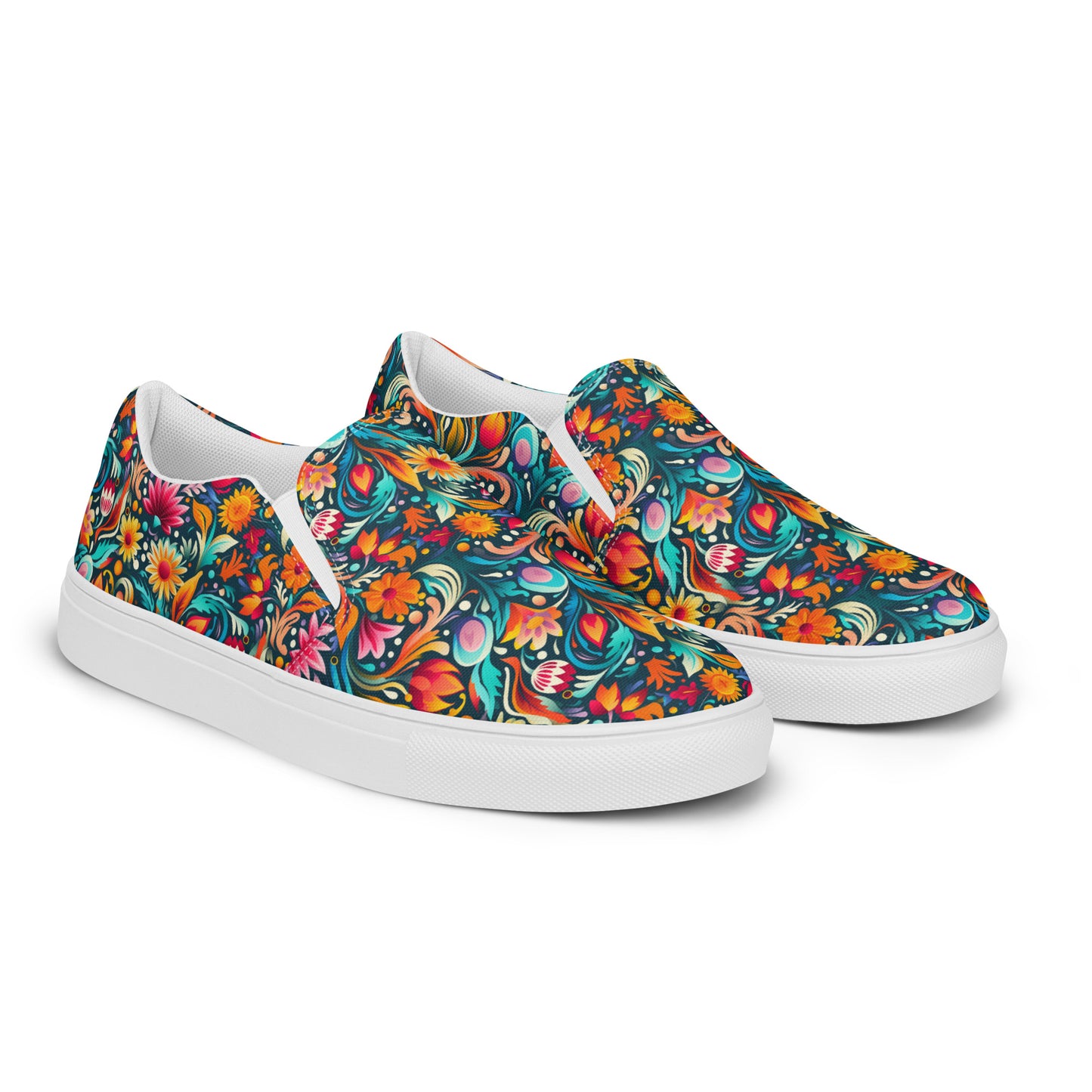 Floral - Women’s slip-on canvas shoes